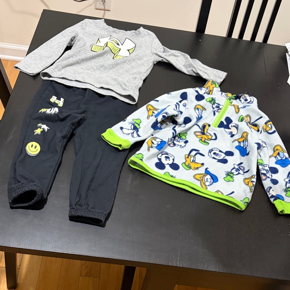 Under Armour Gray and Black long sleeves pants set and Disney Mickey fleece